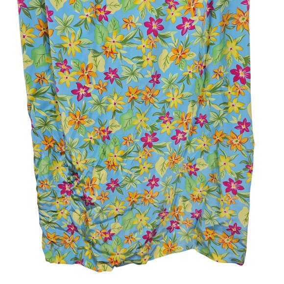 Maggy London Silk Vibrant Floral Maxi Dress 14 Sleeveless Back Cutout Tie Detail - Picture 9 of 11